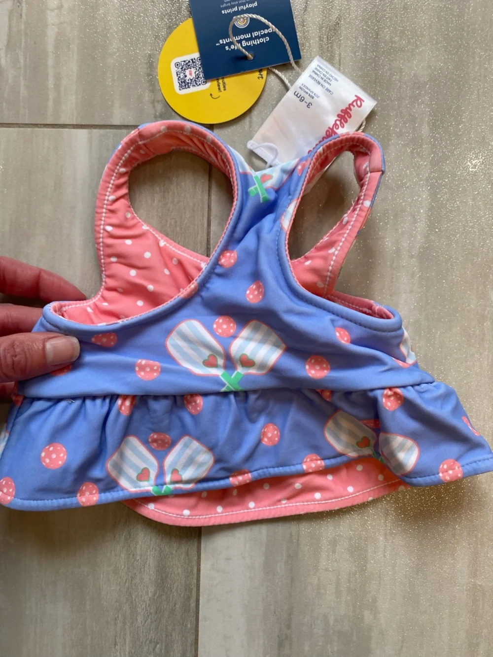 Playshoes Girls' Purple Cherry Print Swim Set